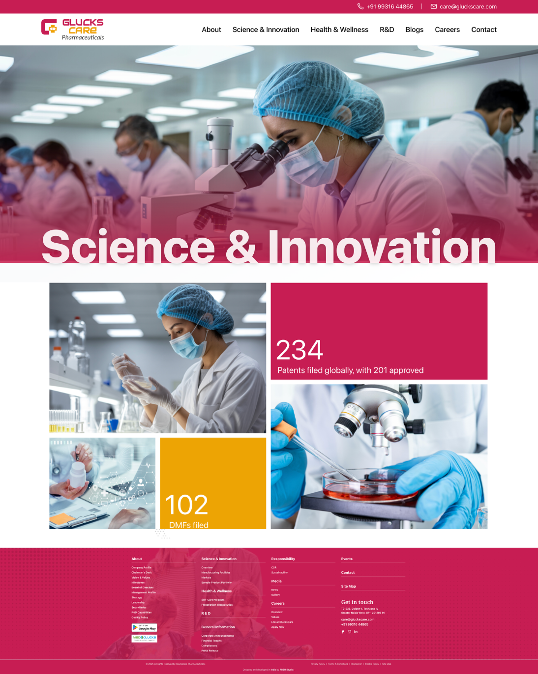 Glucks Care - Pharmaceutical Website